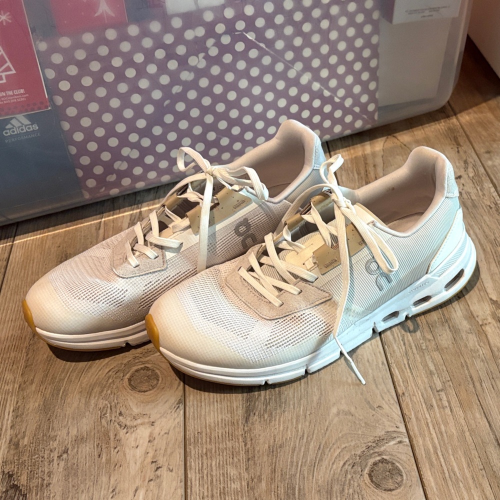 On Running Women's Cream and Gold Sneakers